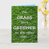 Aangepaste Vaderdag-Kaarten | Gras is niet groener Kaart (Gele Bloem)