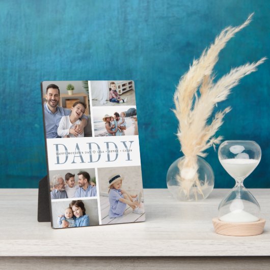 Aangepaste Vaderdag Kinder foto-collage Fotoplaat (Zijkant)