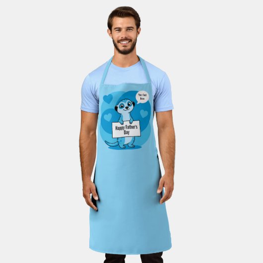 Aangepaste Vaderdag Lieve Stokstaartjes Illustrati Schort (Gedragen)