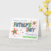 Aangepaste Vaderdag met sterren en hart Kaart (Gele Bloem)
