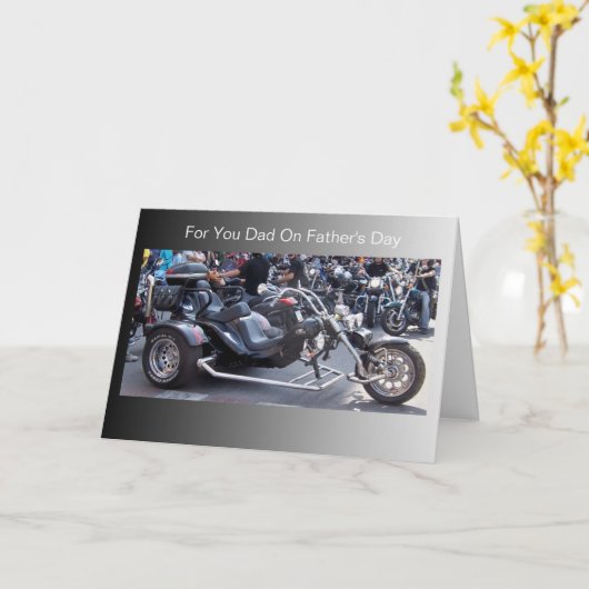 Aangepaste Vaderdag motorfietsen Kaart (Gele Bloem)