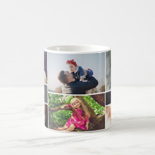 Aangepaste Vaderdag papa Fotocollage Koffiemok (Center)