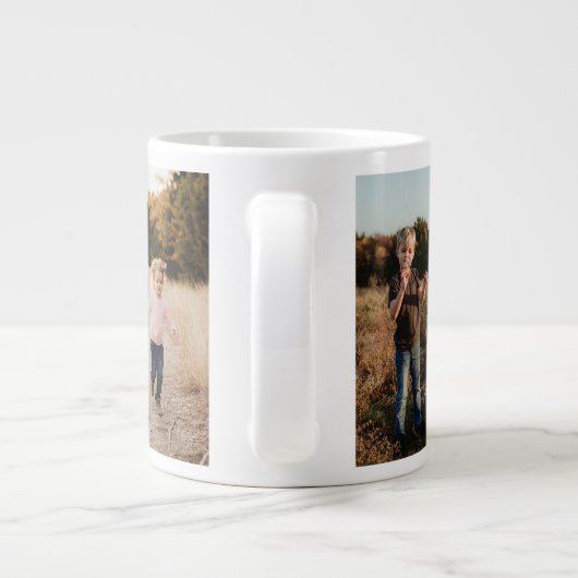 Aangepaste Vaderdag Photo Collage Beste Pappou Ooi Grote Koffiekop (Achterkant)