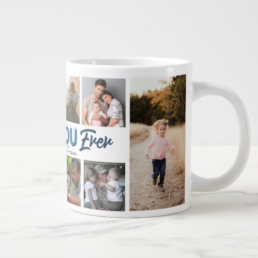 Aangepaste Vaderdag Photo Collage Beste Pappou Ooi Grote Koffiekop (Rechts)