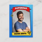 Aangepaste Vaderdag Ruilkaart Leuke Superdad Strip Contactkaartje (Voorkant)