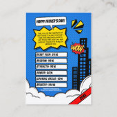 Aangepaste Vaderdag Ruilkaart Leuke Superdad Strip Contactkaartje (Achterkant)