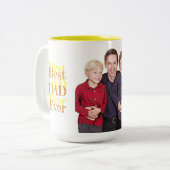 Aangepaste Vaderdag-toon-koffie--Mok voor fotokool Tweekleurige Koffiemok (Voorkant links)