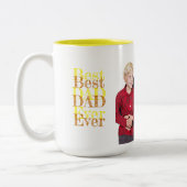 Aangepaste Vaderdag-toon-koffie--Mok voor fotokool Tweekleurige Koffiemok (Links)