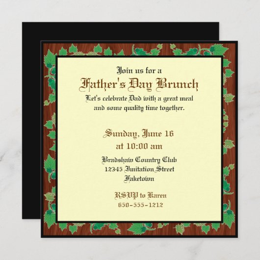 Aangepaste Vaderdag Uitnodiging (Verlaat design) (Voorkant / Achterkant)