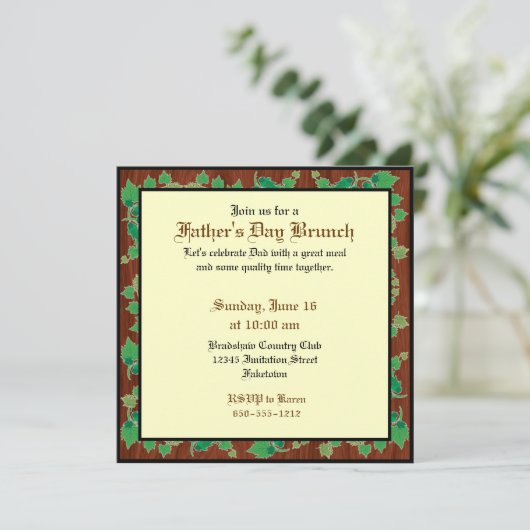 Aangepaste Vaderdag Uitnodiging (Verlaat design) (Staand voorkant)