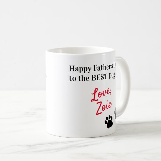 Aangepaste Vaderdag van honden Koffiemok (Voorkant rechts)