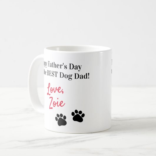 Aangepaste Vaderdag van honden Koffiemok (Voorkant links)