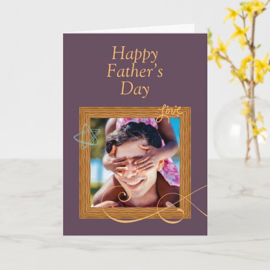 Aangepaste Vaderdagkaart met Foto – Gepersonalisee Kaart (Gele Bloem)
