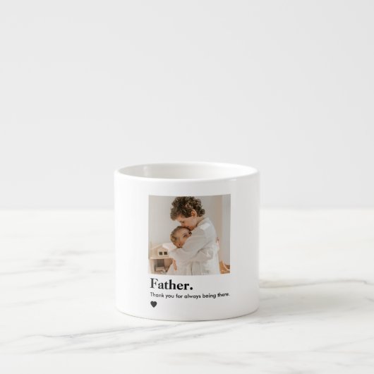 Aangepaste vaderfoto | Gepersonaliseerd cadeau Espresso Kop (Voorkant)