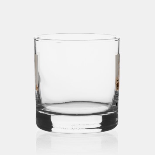 Aangepaste vaderfoto | Gepersonaliseerde vader Whisky Glas (Links)