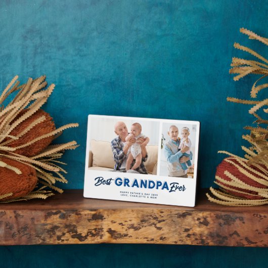 Aangepaste vaders Dag Foto Collage Beste opa ooit Fotoplaat (Zijkant)