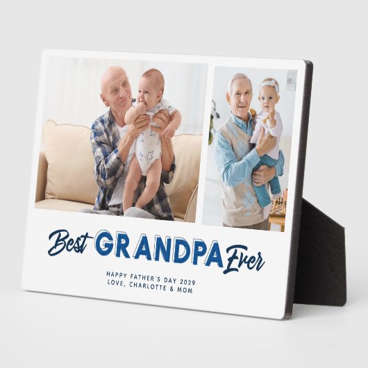 Aangepaste vaders Dag Foto Collage Beste opa ooit Fotoplaat (Zijkant)