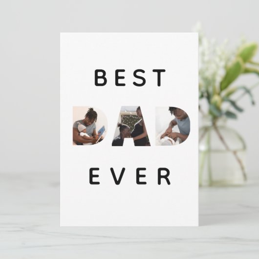 Aangepaste vaders Dag Foto Collage Beste pap Kaart (Staand voorkant)