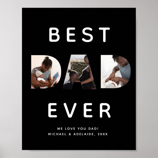 Aangepaste vaders Dag Foto Collage Beste vader ooi Poster (Voorkant)