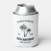 Aangepaste vakantie 20e 30e 40e 50e verjaardag Squ Blikjeskoeler (Blikje Voorkant)