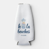 Aangepaste vakantie aan het ananasstrand flesjeskoeler (Voorkant)