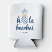 Aangepaste vakantie aan het strand met ananas blikjeskoeler (Voorkant)