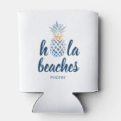 Aangepaste vakantie aan het strand met ananas blikjeskoeler (Achterkant)