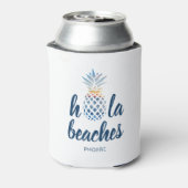Aangepaste vakantie aan het strand met ananas blikjeskoeler (Blikje Achterkant)