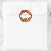 Aangepaste vakantie bakken rood goud Glitter Holly Ronde Sticker (Tas)