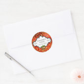 Aangepaste vakantie bakken rood goud Glitter Holly Ronde Sticker (Envelop)