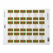 Aangepaste vakantie bakken Rood Groen Fleur de Lis Etiket (Full Sheet)