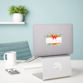 Aangepaste vakantie banner sticker (Laptop op bureau)