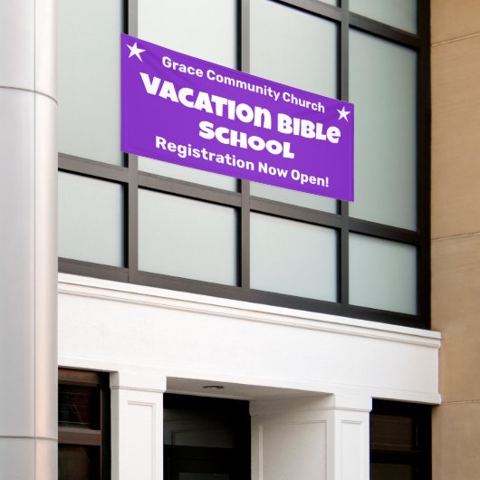 Aangepaste vakantie Bijbel School Banner (Buitenkant Gebouw)