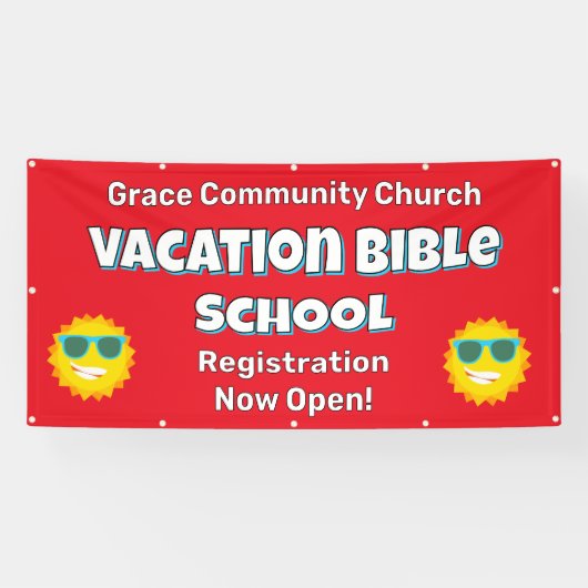 Aangepaste Vakantie Bijbel School Zonneschijn Bann Spandoek (Horizontaal)