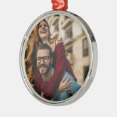 Aangepaste Vakantie Fun Foto Metalen Ornament (Links)