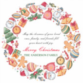 Aangepaste vakantie Groeten Vrolijk Kerstfeest Sticker (Voorkant)