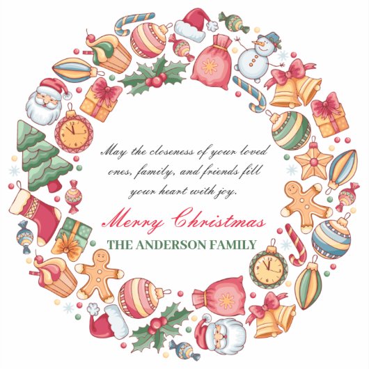 Aangepaste vakantie Groeten Vrolijk Kerstfeest Sticker (Voorkant)
