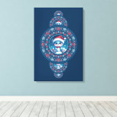 Aangepaste Vakantie Kawaii Beer Sierlijke Mandala  Canvas Afdruk (Insitu (Houten vloer))