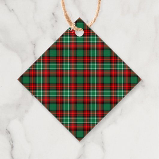 Aangepaste vakantie keuken Holly Red Green Plaid Bedankjes Labels (Achterkant)