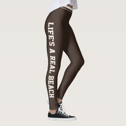 Aangepaste vakantie Klasse Espresso Bruin Effen Iv Leggings (Rechts)