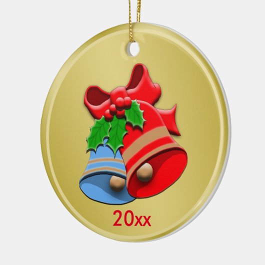 Aangepaste vakantie klokken kerst keramisch ornament (Links)