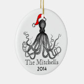 Aangepaste vakantie nautische octopus  Kraken Keramisch Ornament (Rechts)