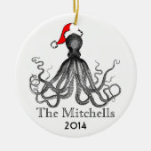 Aangepaste vakantie nautische octopus  Kraken Keramisch Ornament (Voorkant)