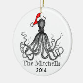 Aangepaste vakantie nautische octopus  Kraken Keramisch Ornament (Links)