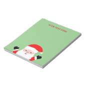 Aangepaste vakantie notitieblok met jolly Santa ca (Linkerzijde)