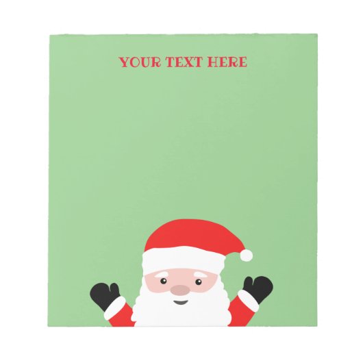 Aangepaste vakantie notitieblok met jolly Santa ca (Voorkant)