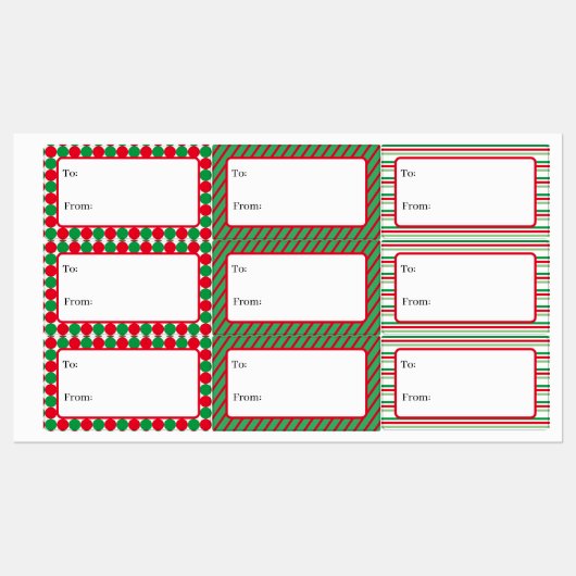 Aangepaste vakantie patroon geschenk labels (Vel)