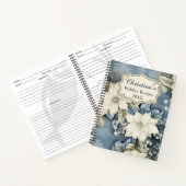 Aangepaste vakantie recept kookboek Floral  blauw Notitieboek (Binnen)