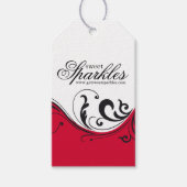 Aangepaste vakantie rode cadeau labels cadeaulabel (Voorkant)