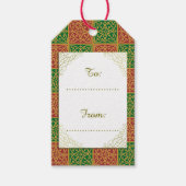 Aangepaste vakantie rood en groen Fleur-de-lis Pat Cadeaulabel (Voorkant)